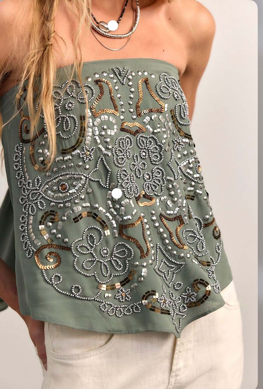 Free People Julia Embellished Tube Top SIZE x- SMALL NWT - Picture 2 of 4